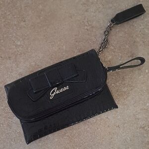 Guess Black Croc-Patterned Wristlet